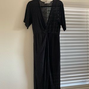 All In Favor Dolman Plissé Midi Dress